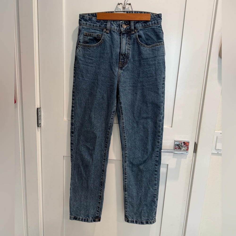 Cotton On Women's Straight Mom Blue Jeans